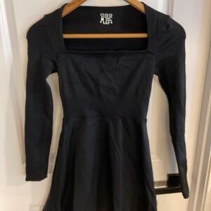 OQQ - Black Long Sleeve Ribbed Dress - Ladies Size Small